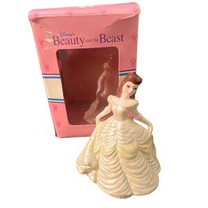 Vintage Schmid Disney Beauty Beast Belle Music Box Figure Hand Painted Estate 4"